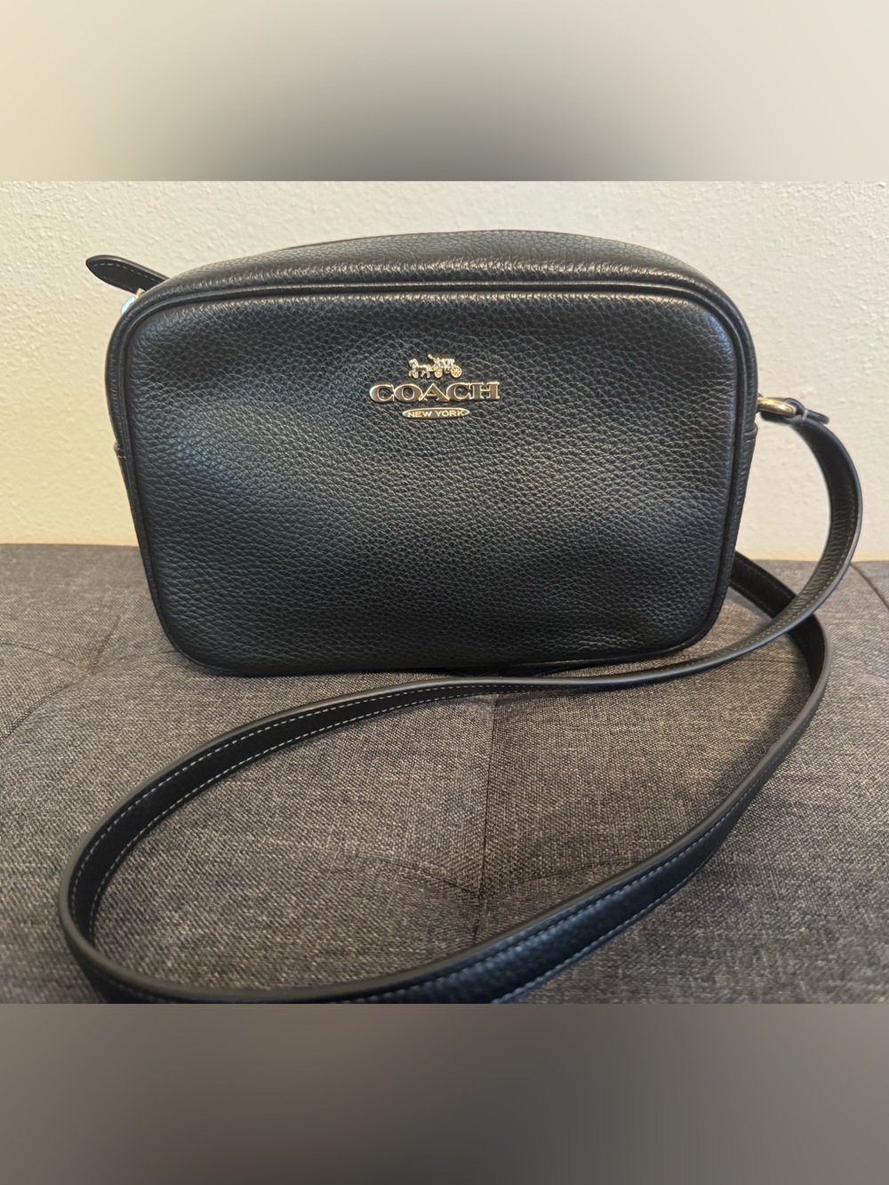 NWOT Coach Jamie Black Leather Camera Crossbody bag